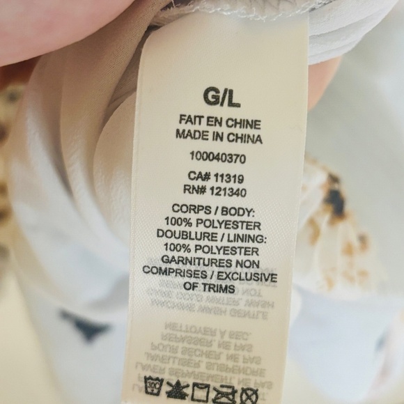 DYNAMITE White Floral Spring Summer Off the Shoulder Blouse Sz Large - Picture 7 of 8